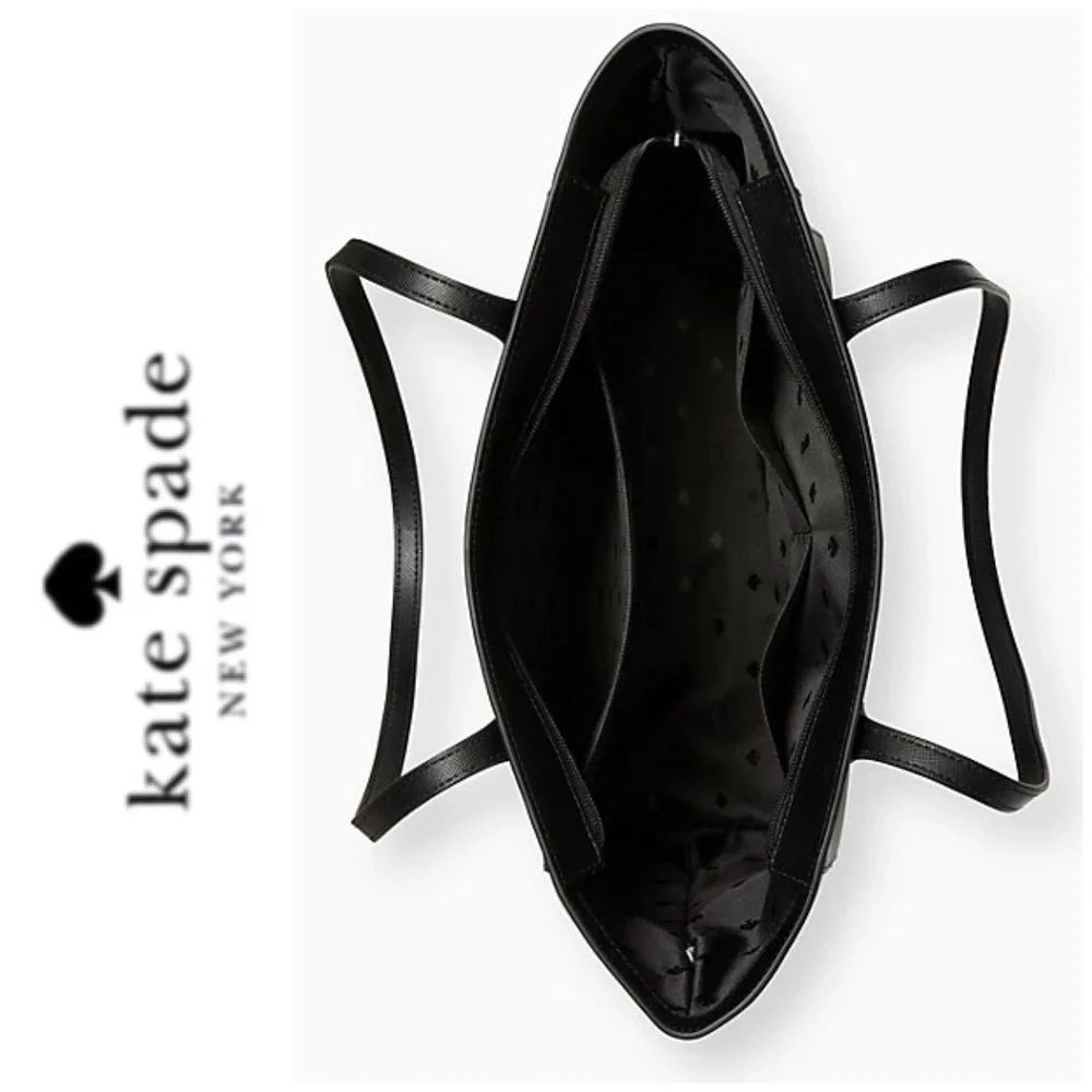 NWT Kate Spade Saffiano leather zip tote black - Picture 9 of 12